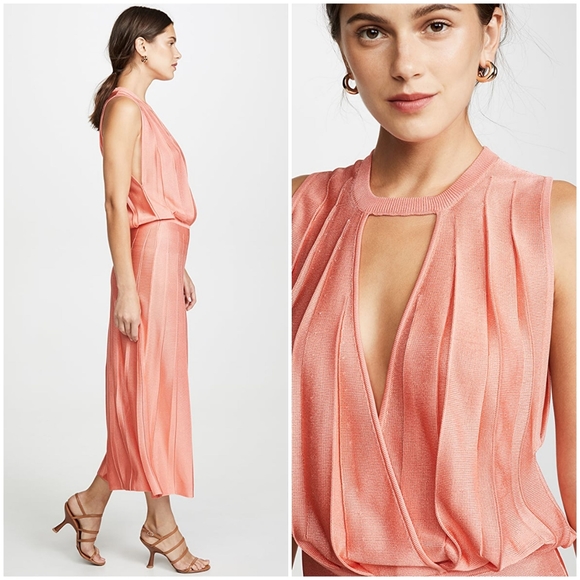 Cushnie Sleeveless Midi Dress in Guava NWT XS